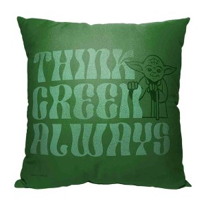Disney Star Wars Think Green Throw Pillow 18x18 Inches - 1 of 2