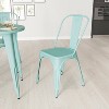 Merrick Lane Wells Indoor/Outdoor Stacking Metal Dining Chair with Single Slat Back and Powder Coated Finish - 2 of 4