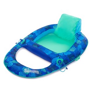 Swimways Elite Spring Float Recliner Pool Lounge Chair, Inflatable Pool Floats with Fast Inflation - 1 of 4