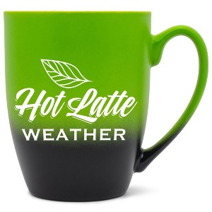 Elanze Designs Hot Latte Weather Two Toned Ombre Matte Green and Black 12 ounce Ceramic Stoneware Coffee Cup Mug - 1 of 4
