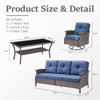 Buenhomino Patio Furniture Set Wicker Swivel Glider Chairs PE Rattan Sofa Ottomans with Blue Cushions Patio Conversation Set - 4 of 4