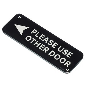 Unique Bargains Acrylic Business Please Use Other Door Left Arrow Sign - 1 of 4