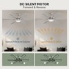 Siljoy 60-in Nickel LED Ceiling Fan with Dual Color Blades (Nickel and oak)-Remote Included (6 Blades) - 4 of 4