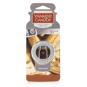 Yankee Candle 0.13oz Air Freshener Vent Clip Leather: Car Fragrance, Floral & Lemon Scent, Non-Powered, Solid Form - 1 of 1