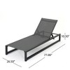 Classic Aluminum Patio Chaise Lounges with Adjustable Recline, Breathable Mesh Outdoor Chair, Black Finish Outdoor Furniture -Christopher Knight Home - 2 of 4