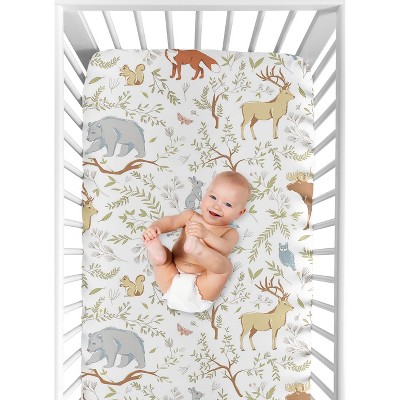 Sweet Jojo Designs Fitted Crib Sheet - Woodland Toile - Animal Print