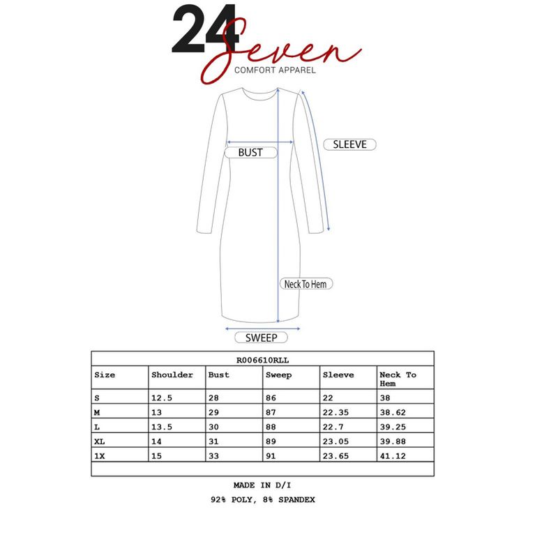 24seven Comfort Apparel Pink Abstract Long Sleeve Knee Length T Shirt Dress, 4 of 5
