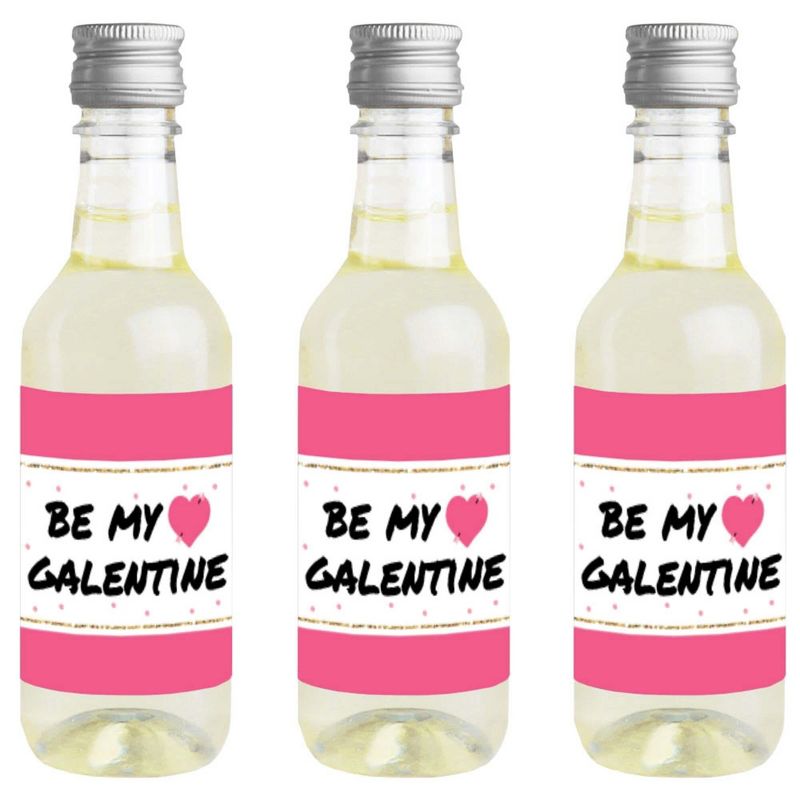 Big Dot of Happiness Be My Galentine - Mini Wine and Champagne Bottle Label Stickers - Galentine's and Valentine's Day Party Favor Gift - Set of 16, 1 of 8