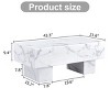 43.3" Modern Rectangular Coffee Table,Sturdy Wood Grain Marble Texture MDF Large Center Table for Living Room or Apartment-Baofuwish - 4 of 4
