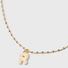 14K Gold Dipped Enamel "R" Initial Pendant Necklace - A New Day™ Gold/White - 4 of 4