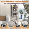 VYNXARIA Metal Glass Door Display Storage Cabinet - 5-Tier Cube Bookshelf with 3 Adjustable Shelves for Versatile Storage - 4 of 4