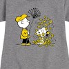 - Peanuts - Charlie Brown Snoopy Fall Leaves Graphic Short Sleeve Fleece Dress - 2 of 4