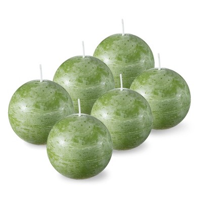 Spaas Rustic Ball Candles – Set of 6 Unscented Decorative Round Candles - 3 Inch Diameter - Available in 12 Colors