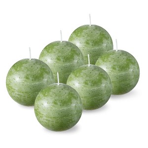 Spaas Rustic Ball Candles – Set of 6 Unscented Decorative Round Candles - 3 Inch Diameter - Available in 12 Colors - 1 of 4