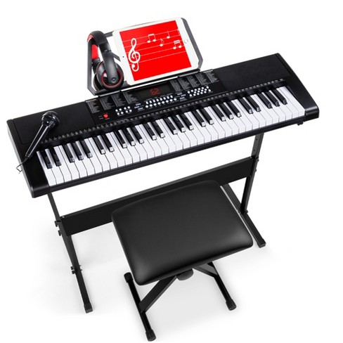 Religieus Afleiding Leven van Best Choice Products 61-key Beginners Electronic Keyboard Piano Set W/ Led,  3 Teaching Modes, H-stand, Stool, Microphone : Target
