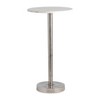Elegant End Table, Side Table, or Small Night Stand for Room Decor - Bold Hammered Metal Bedside Table with Polished Marble Top for Small Spaces - 2 of 4