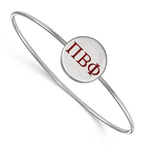 Black Bow Jewelry Sterling Silver Pi Beta Phi Greek Life Bangle Bracelet 8 Inch - 1 of 3