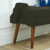 Kumasinova Modern Armrest Bench – Irregular Geometric Design, Entryway Bench with Rubber Wood Legs, End of Bed Bench, Ottoman Bench for Living Room - 2 of 4