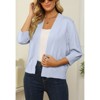 Women's 3/4 Sleeve Cropped Cardigan Sweater Open Front Short Shrugs Cardigans Lightweight Sweaters - 3 of 4