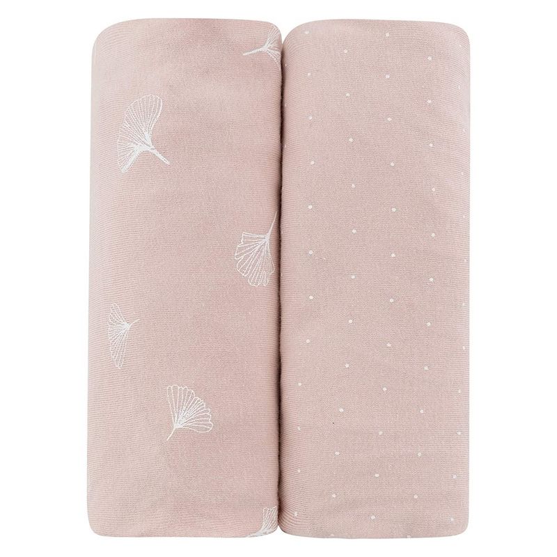 Ely's & Co. Fitted Crib Sheet 100% Combed Jersey Cotton Pink for Baby Girl, 2 of 8