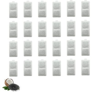 24 Packs Nispira Replacement Large Water Filter Compatible With Whisker City Automatic Pet Fountain For Cat Dog Size 5"L x 2.5"W - 1 of 4