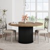 47Inch Round Dining Table, Round Dinner Table for 4, Industrial Kitchen Table w/ Wooden Top & Metal Base for Dining Room, Living Room(Only Table) - 3 of 4