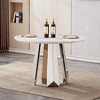 Dolonm 47-inch Round Modern Marble Dining Table with Stainless Steel Base for Kitchen, Dining Room - 3 of 4