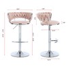 Lyngins Office & Bar Counter Height Bar Stool Set of 2,Modern Swivel Bar Stools with Chrome-Plated Metal Base, Height Adjustable Velvet Counter Stools - 4 of 4