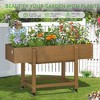 Arceso Raised Garden Bed with Wheels, HDPS Elevated Planter Box with Tools, Weather Resistant, Standing Growing Bed Herb Planter for Vegetable - 4 of 4