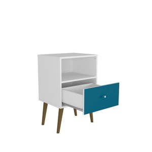 ChicFurnit Nightstand Stylish Storage Table with Drawer for Bedroom Organization, White, 24.61"*17.52"*6.5" - 1 of 4