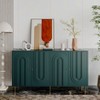 VYNXARIA Modern Green 4-Door Storage Cabinet with Adjustable Shelves for Living Room and Office - 3 of 4
