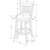 NicBex Set of 2  Bar Stools for Kitchen Island,Leather Counter Bar Stools with Wood legs,44 inch Bar Chairs for Dining Rooms,Kitchens Islands - 3 of 4