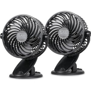 BLACK+DECKER 4" Convertible Cooling Fan, Clip Fan and Standing Fan with 3 Speed Settings and Adjustable Tilt Angle, Desk Fan 2-Pack, Black - 1 of 4