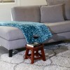 FURNIinspire Ottomans And Benches Carved Wooden Step Stool Fun Designs Premium Rubberwood Versatile Use, Butterflies Style, Red, 11.00"*11.00"*10.00" - 4 of 4