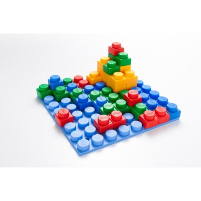 UNiPLAY Platform Building Block Sets — Educational Sensory Stacking Blocks, Learning Toy with 11"x11" Base Plate for Ages 3 Months and Up