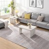 GDFStudio Galen Modern Rectangular Detachable Coffee Table with 2 Wooden L-Shape Pieces - 2 of 4