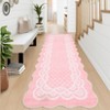 Washable Modern Scalloped Rug Non Slip Low Pile Rug Soft Contemporary Floor Cover Foldable Indoor Carpet for Living Room Bedroom Playroom Nursery - 2 of 4