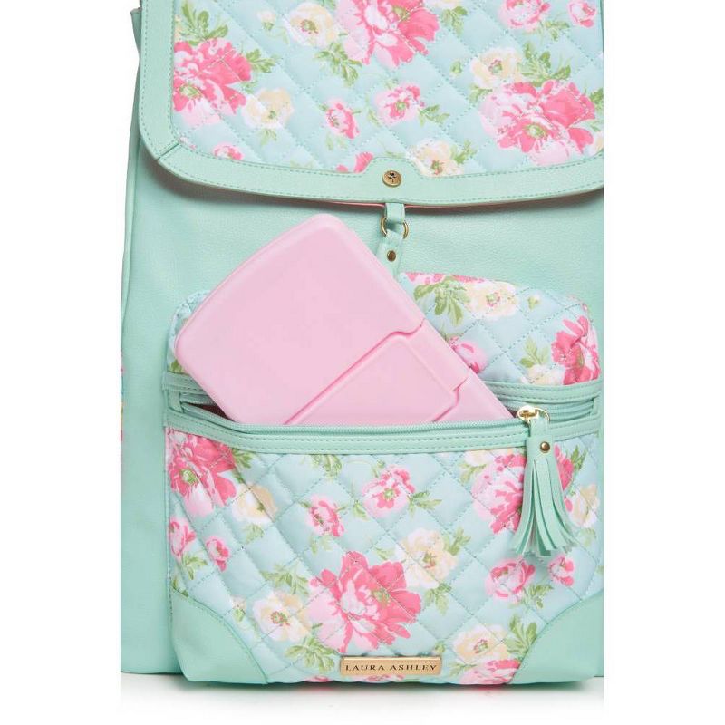 Laura Ashley Floral and Mint Diaper Bag, 4 of 8