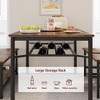 Dining Table Set for 4, Kitchen Table and 2 Chairs with Storage Bench - 4 of 4