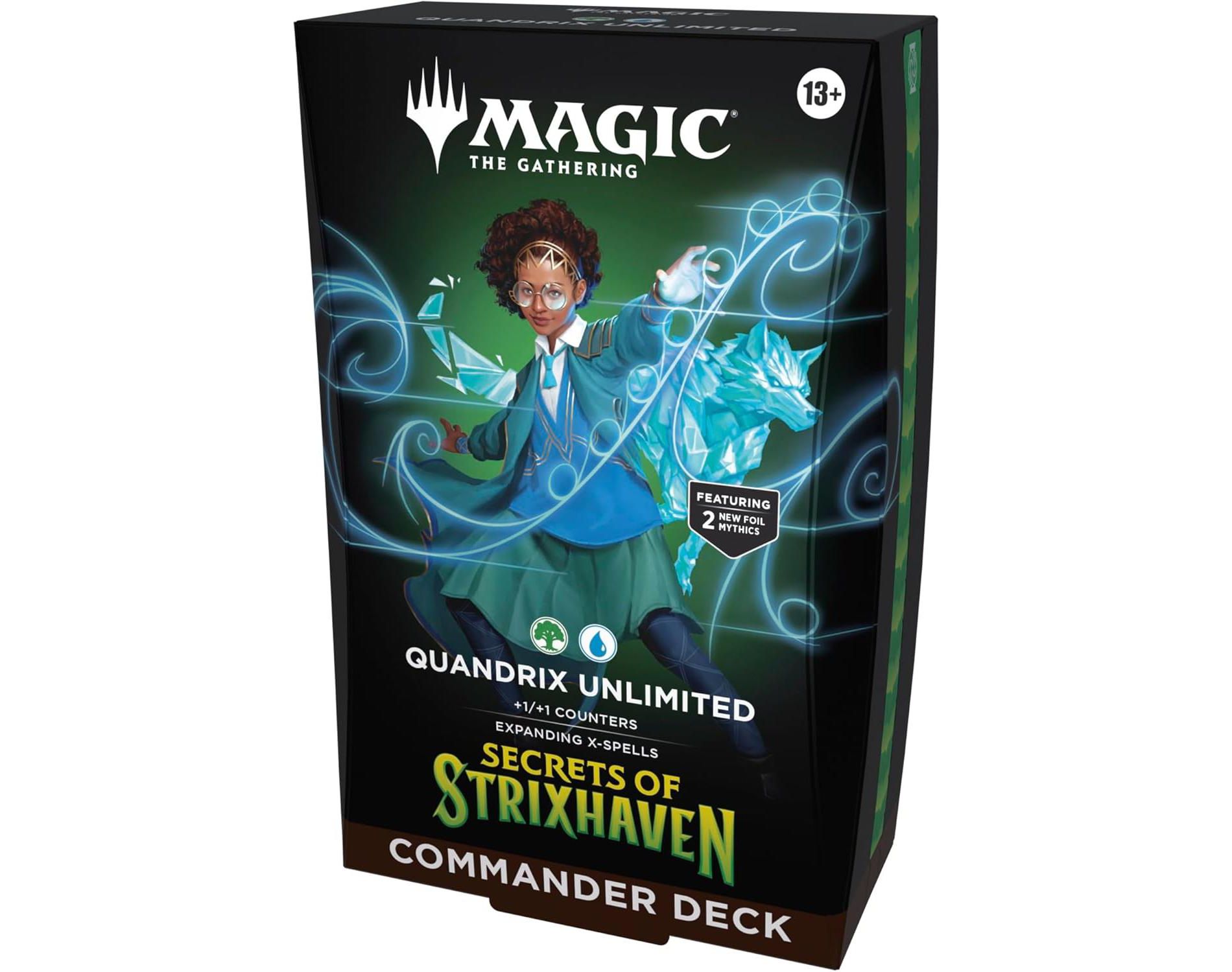 Magic the Gathering Magic: The Gathering Secrets of Strixhaven Commander Deck - Quandrix Unlimited (100-Card Deck, Deck Box + Accessories)