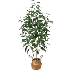 DR.Planzen Artificial Eucalyptus Tree, 4Ft Potted Faux Plants for Indoor Livingroom and Home Decor - 1 of 4