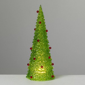 17"H Sullivans LED Christmas Tree Figurine  Green - 1 of 3