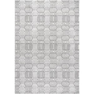 Nuloom Stacey Textured Modern Geometric Indoor and Outdoor Patio Area Rug Size 6' 7" x 9' in Color Gray - 1 of 4