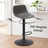 Set of 2 Adjustable Bar Stools Industrial Bar Height Stools with Back Support Counter Height Bar Chairs Pu Leather Bar Stool - 2 of 4