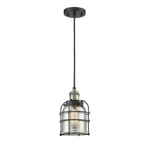 Bell Cage - 1 Light Cord Hung Mini Pendant In Traditional Style-9 Inches Tall and 6 Inches Wide - 1 of 1