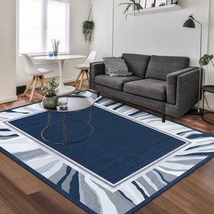 coucheta Area Rug, Gray Washable Rug, Bordered Entryway Rug, For Home Modern Bedroom Rug, Non-Slip Low Pile Carpet, Foldable Kitchen Rugs - 1 of 4