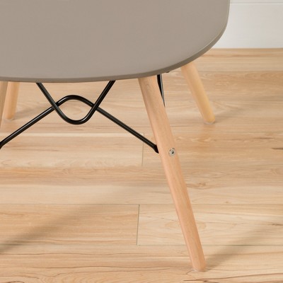Soft Gray Clear Plastic and Wood Office Chair