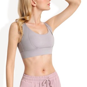 Anna-Kaci Active Women's Medium Impact Sports Bra with Wide Band and Scoop Neck - 1 of 4
