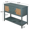 Rattan Cabinet, Natural Rattan Dresser for Bedroom, Sideboard Buffet Cabinet, Rattan Console Table Double Doors Double Drawers Chest - 2 of 4