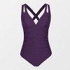 Women's Ruched Cross Back One Piece Swimsuit -Cupshe - 2 of 4